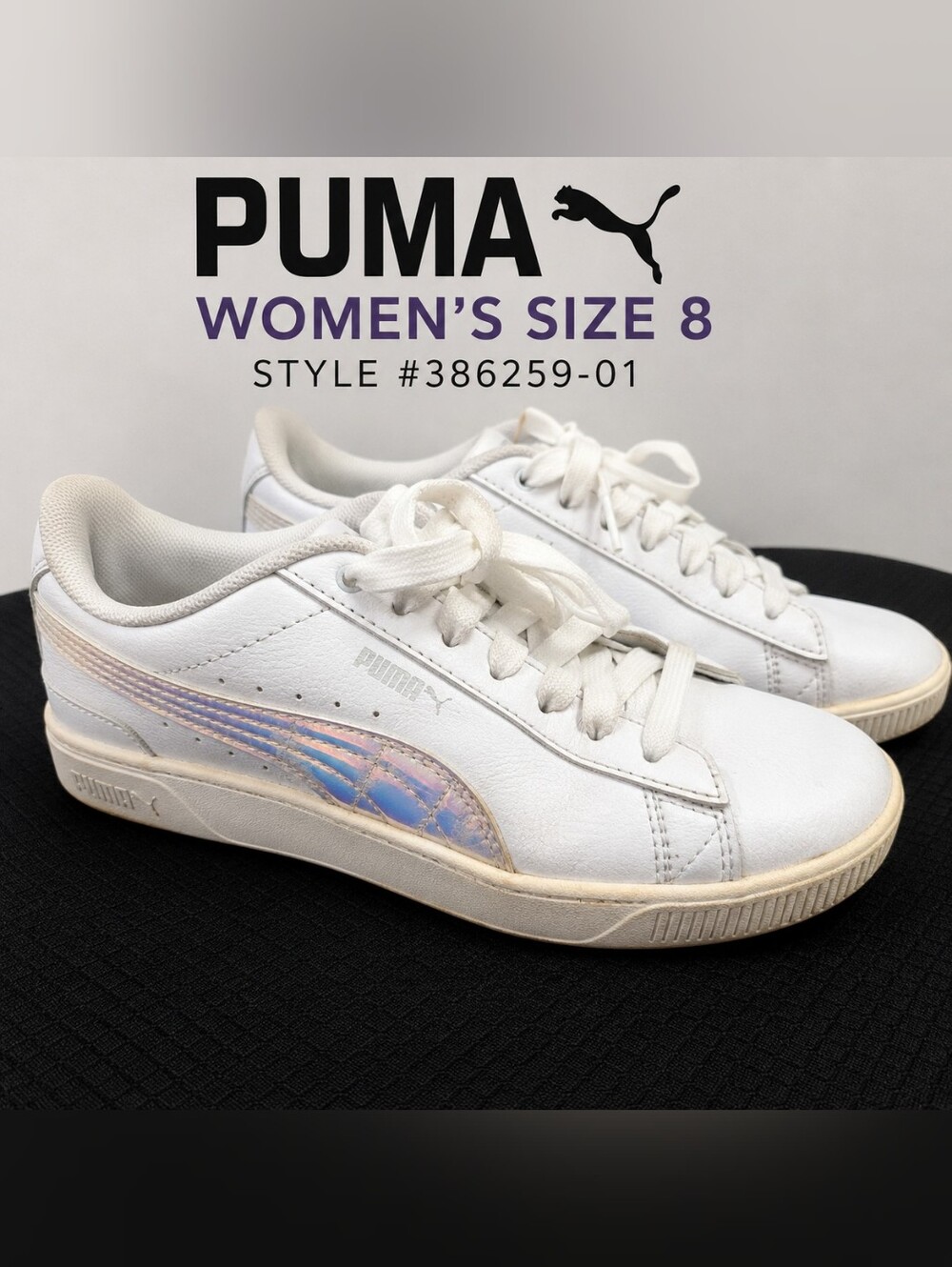 PUMA Women’s White Iridescent Sneakers Size 8